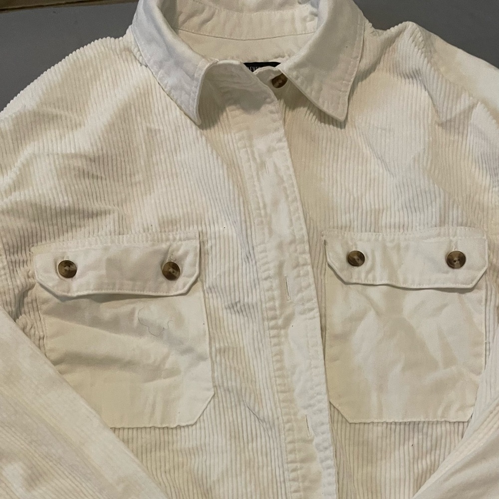 Forever 21 white button down boyfriend shirt!